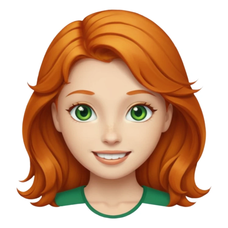 Gorgeous Ginger girl with green eyes head thrown back happy laughter sticker
