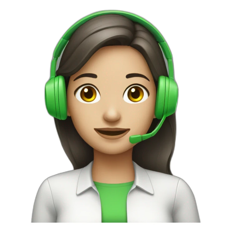 call manager girl with green headphones sticker