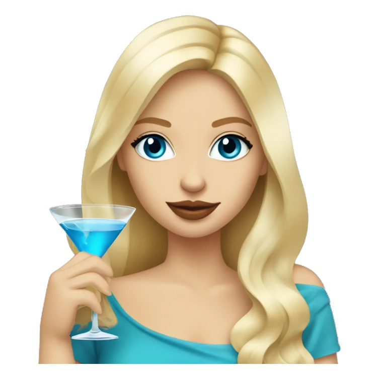 attractive blonde hair blue eyes girl drinking martini sticker