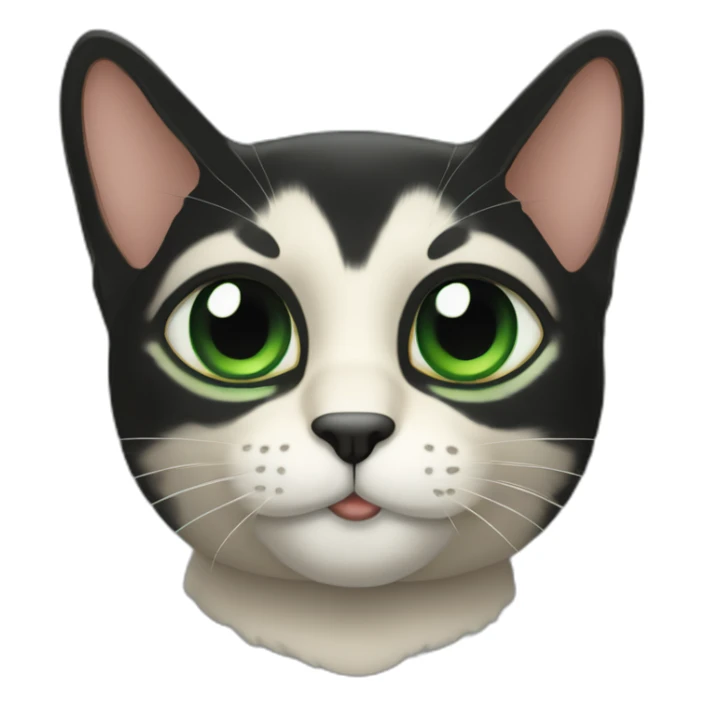 Gato hembra negro y gordo de ojos verdes sticker