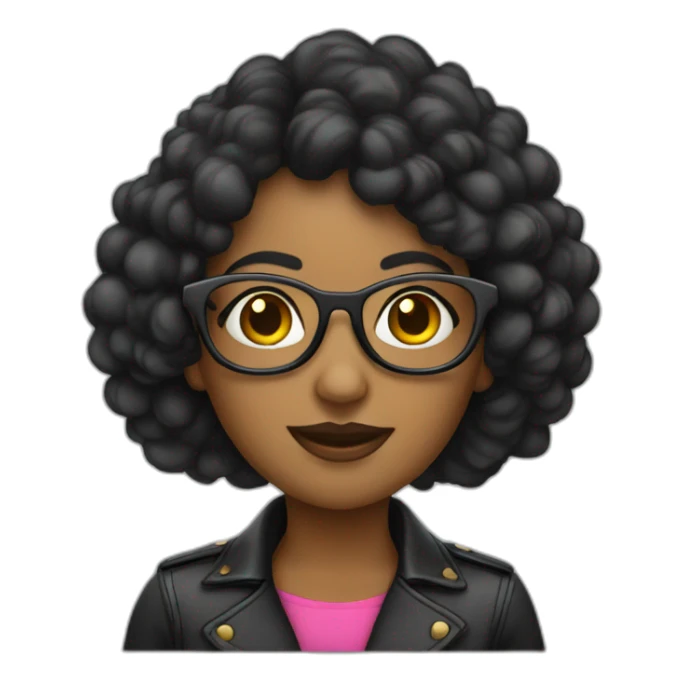 mujer bonita pelo negro con lentes sticker