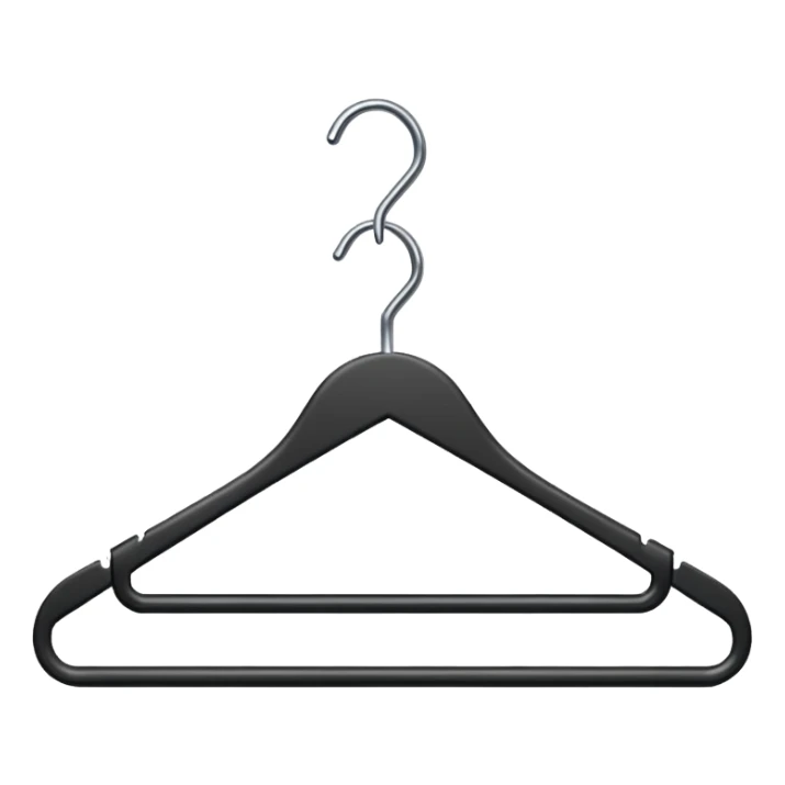 one black clothed clothing hanger sticker