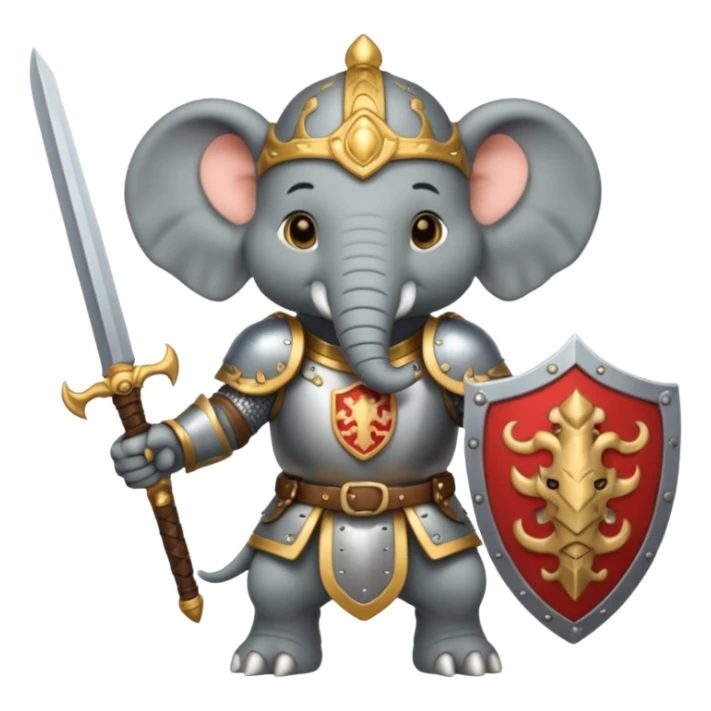 ELEPHENT KNIGHT WITH SHIELD AND SWORD ON THE RAT sticker