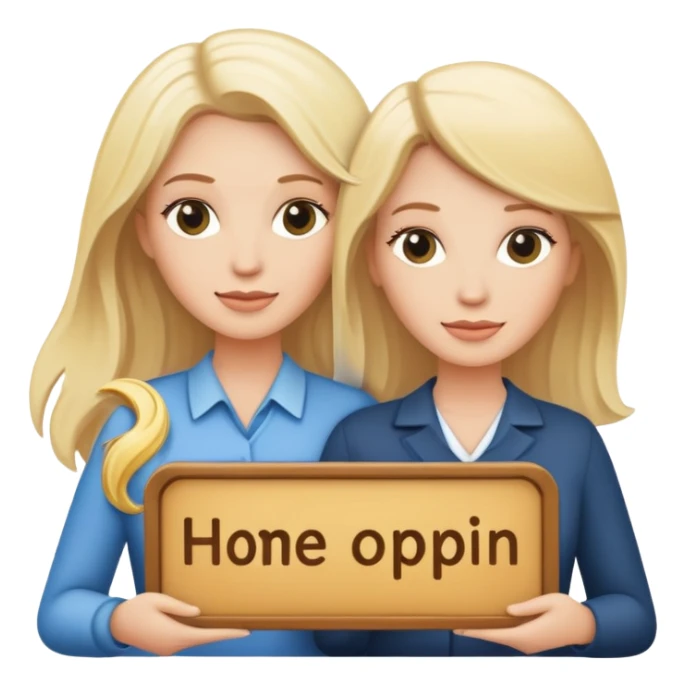 3 white women holding a home title one blonde hair  sticker
