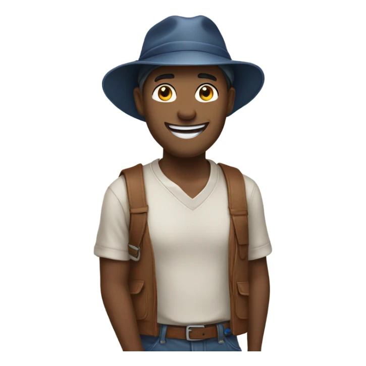 casual male portrait in hat sticker