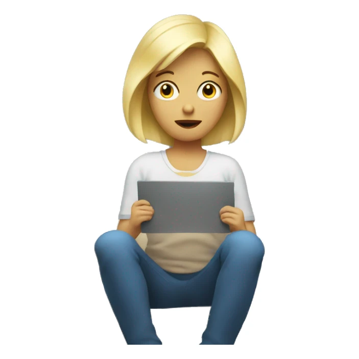 blond watching tv sticker