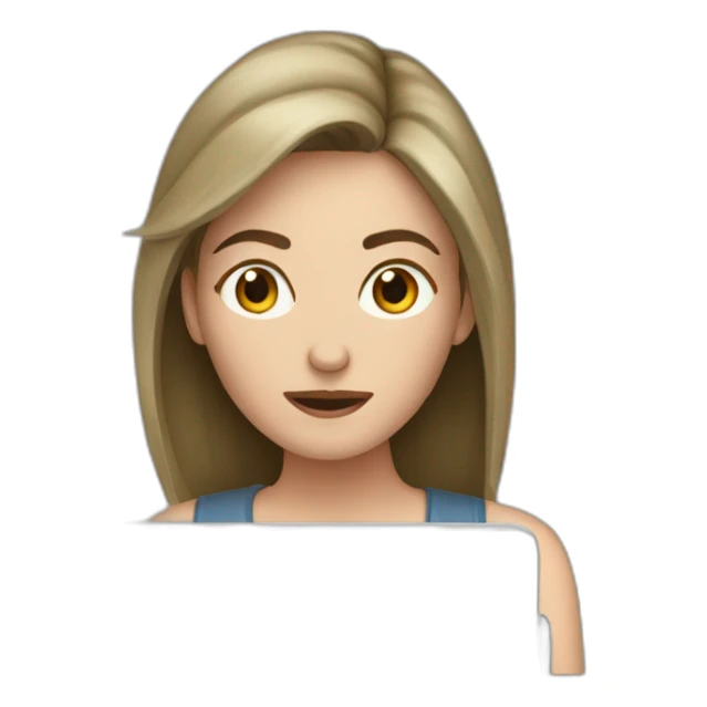 a white woman typing in the laptop and crying sticker