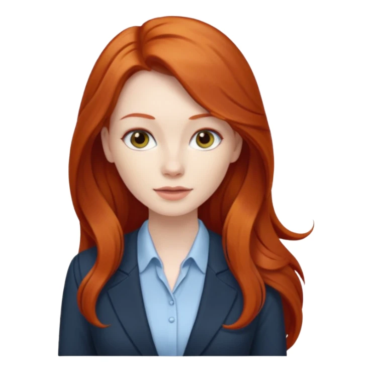 redhead long hair woman with office look sticker
