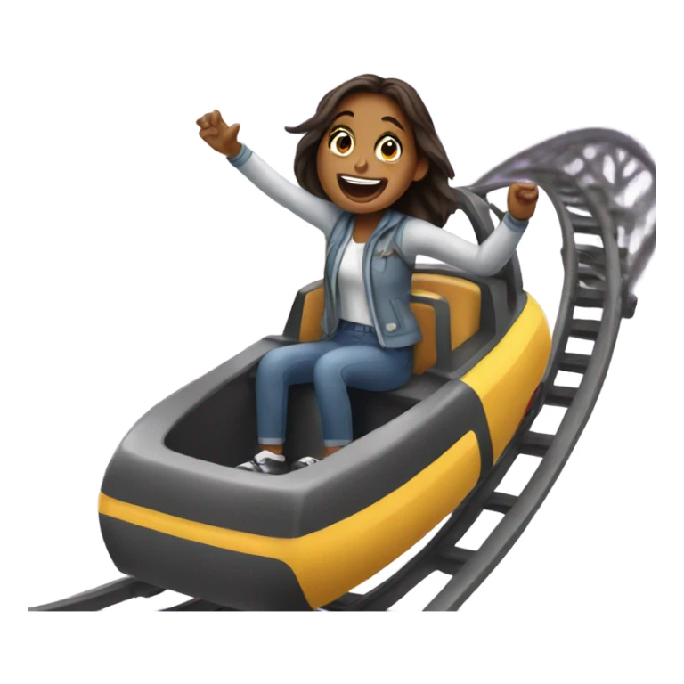 Girl riding a rollercoaster sticker