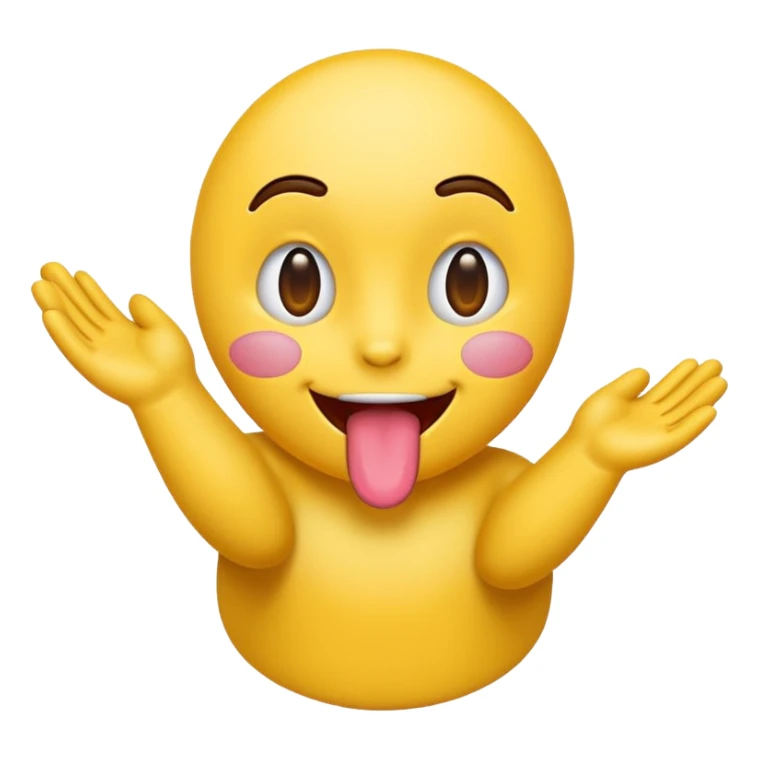 emoji with tongue out and hands to the side sticker