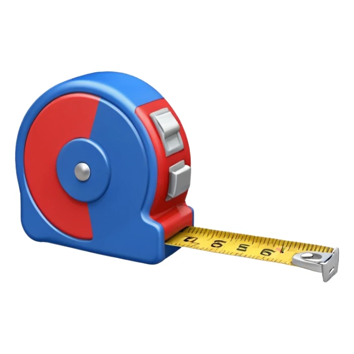 Create my a cartoon/realistic tape measure thats red white and blue sticker