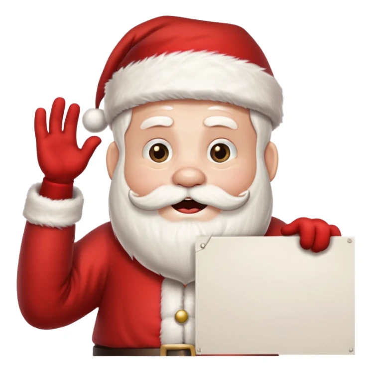 drunk santa holding up a huge blank banner 4 times his size above his head sticker