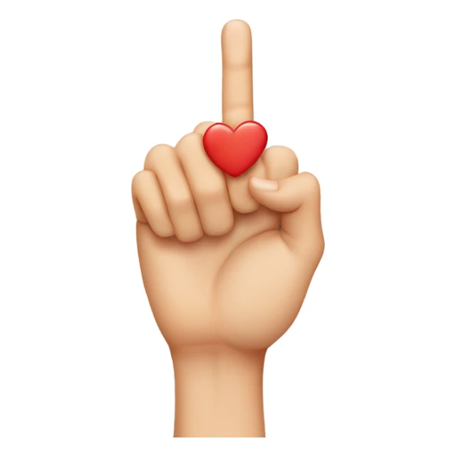 finger heart emoji🫰made of middle instead of index finger  sticker