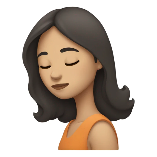 White dark hair woman sleeping sticker