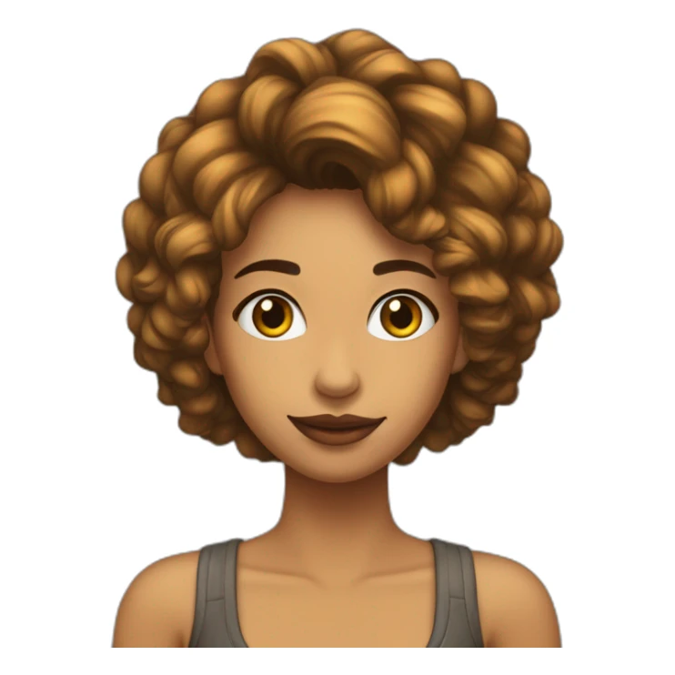 chica de pelo largo castaño con piercing en la nariz sticker