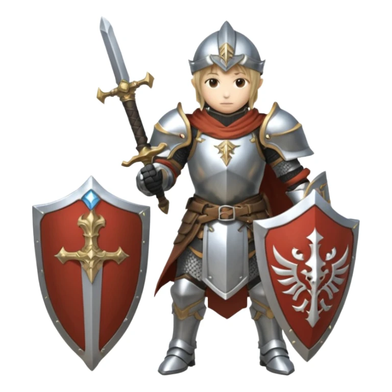 Final Fantasy XI Paladin, full armor, sword and shield, heroic pose sticker
