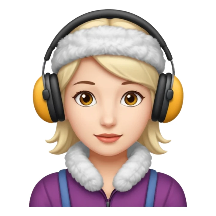 woman wearing earmuff sticker