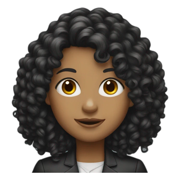 alyson our boss long curly dark hair sticker