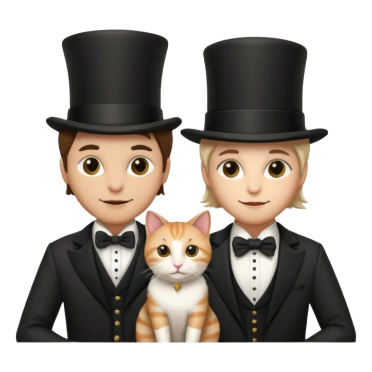 magician couple and their pet cat sticker