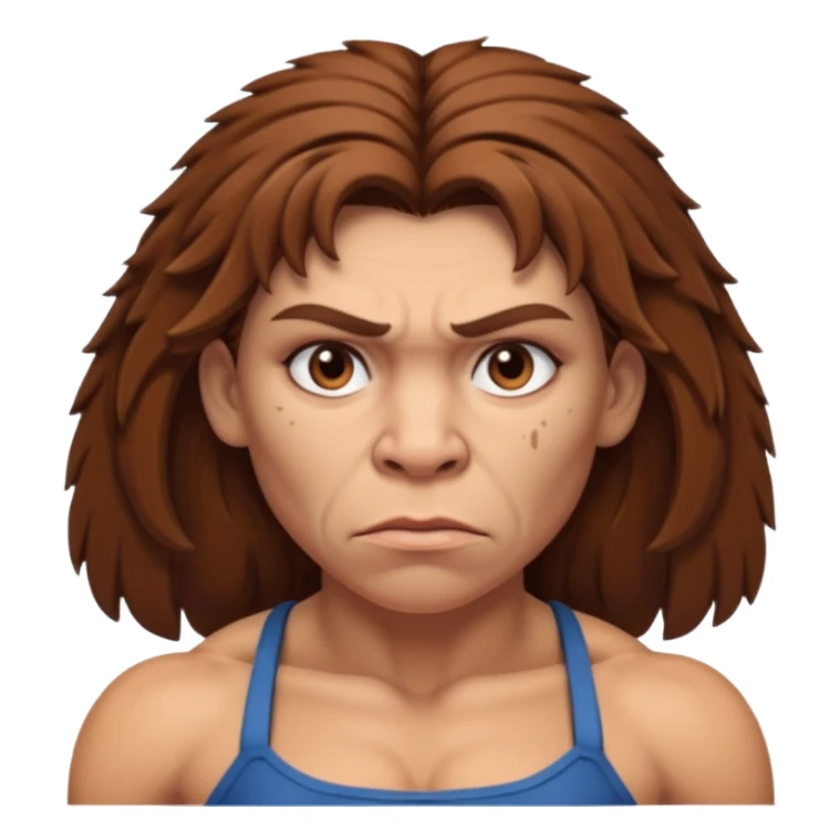 a NEANDERTHAL WOMAN WITH BROWN HAIR sticker