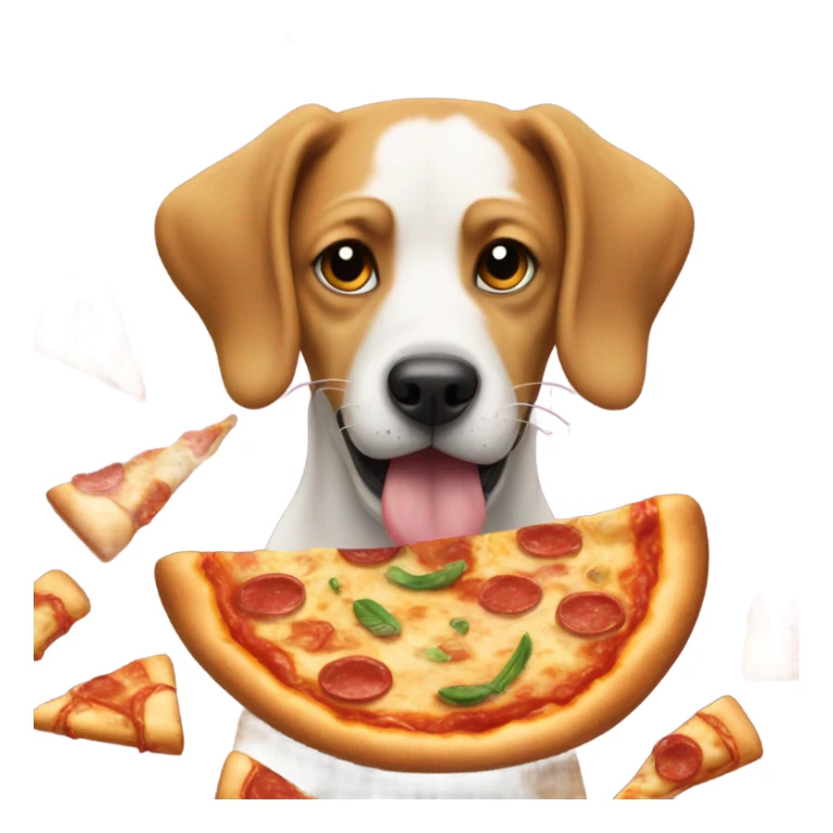 Dog in had eat pizza sticker