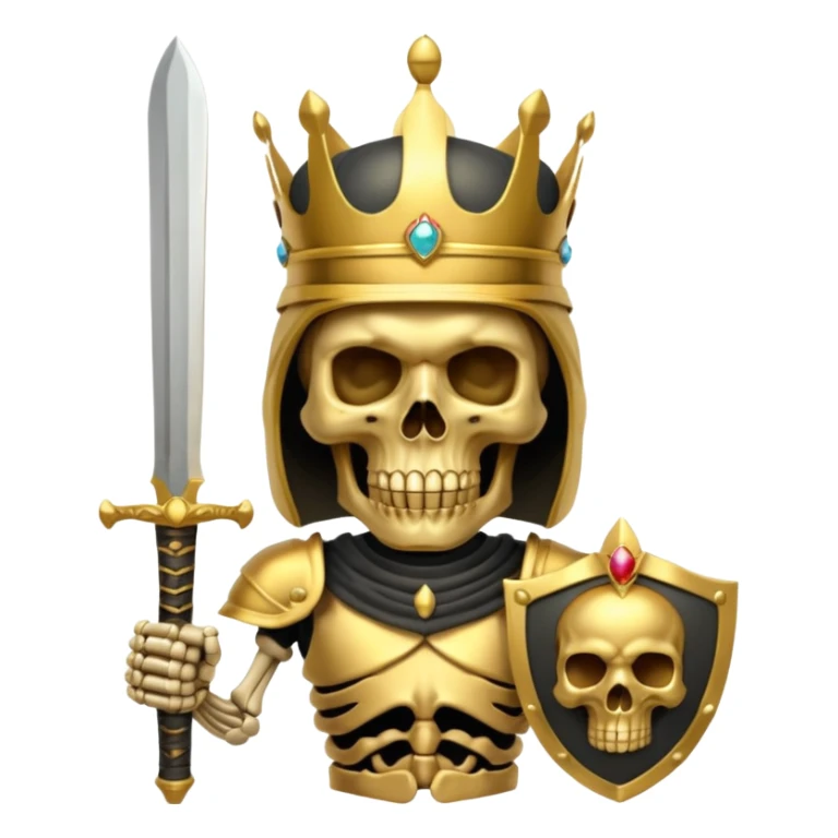 Golden skull with crown now make it with a worrior sowrd with a skull body sticker