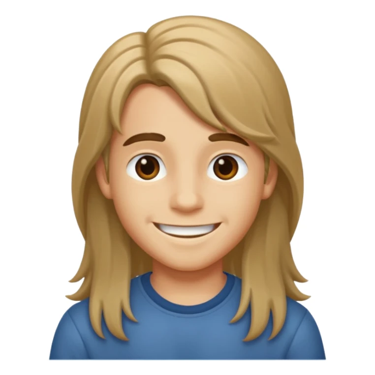 Make a boy with little long hair sticker