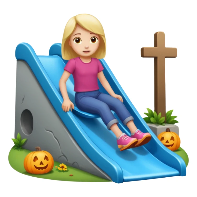 Kaydiraktan mezara giden cocuk ( kiz) sticker