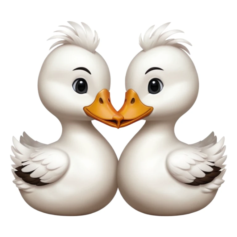 Two duck want to face each other and kissing sticker