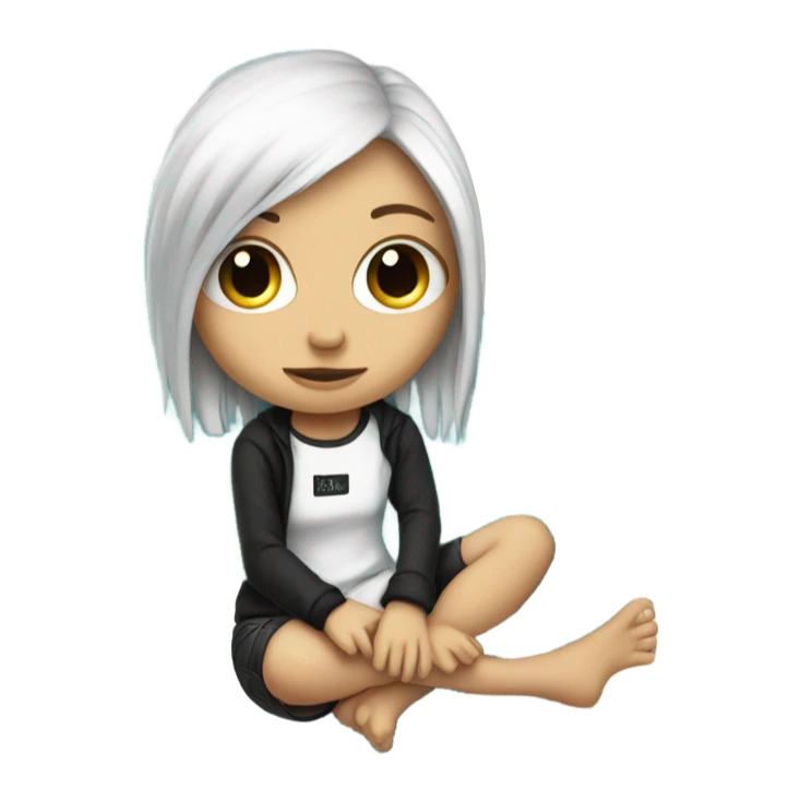 White Emo girl on a surfboard  sticker