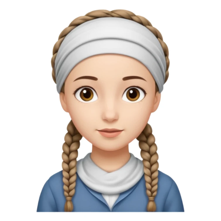 young modest jewish girl braids sticker