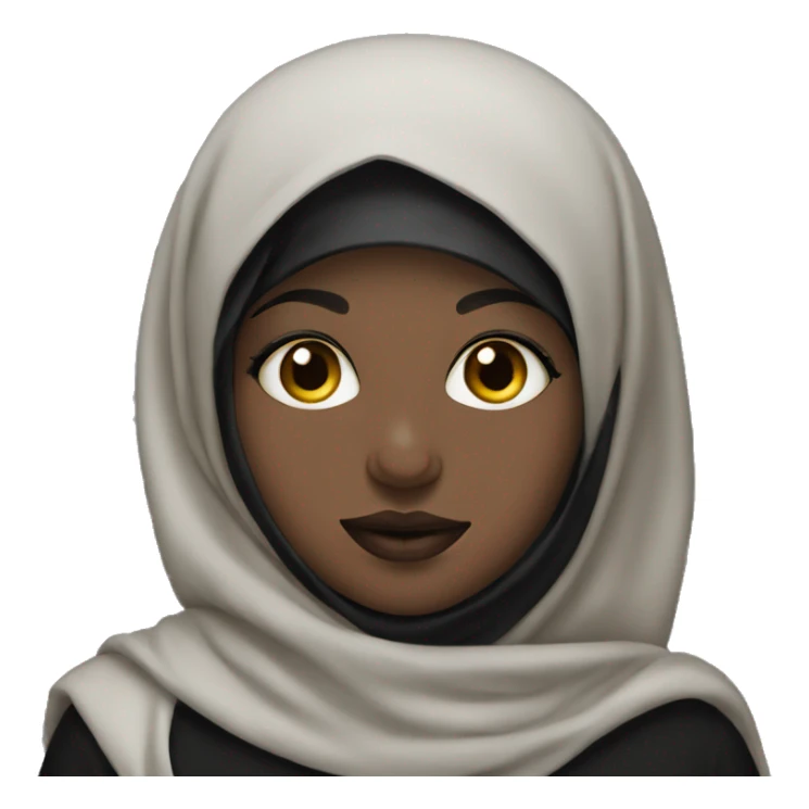 a girl in a black hijab with a lip piercing sticker