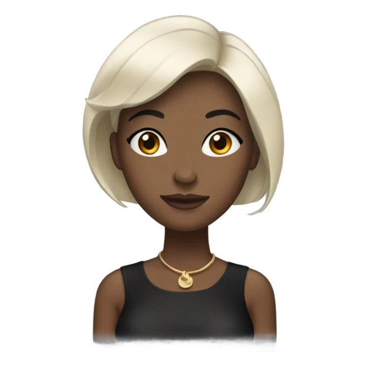 black woman with black short hair and a nice top sticker