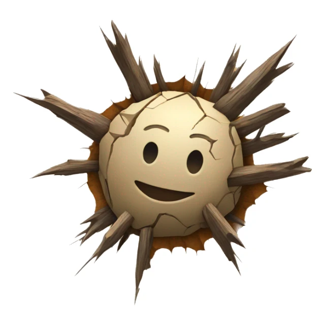 cracked earth with wood spikes coming out  sticker