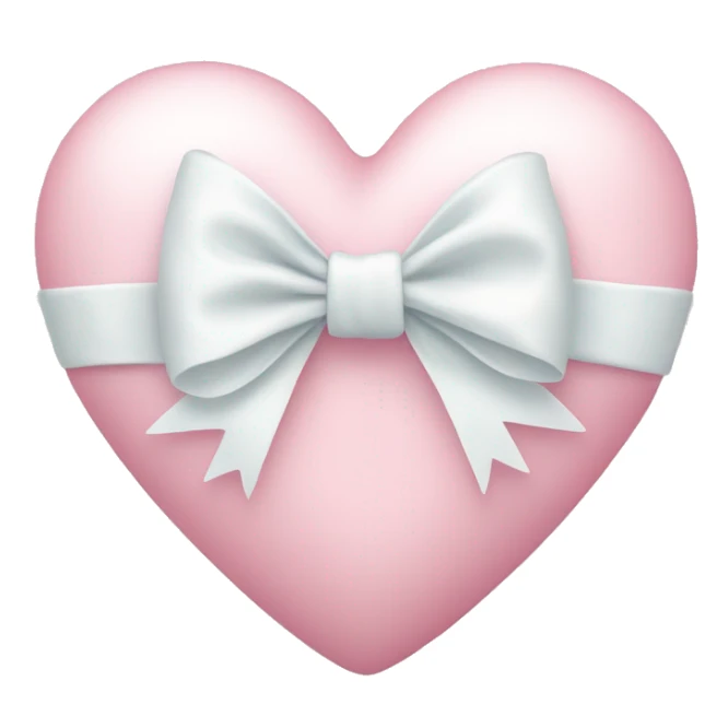 Pastel pink heart with white bow sticker