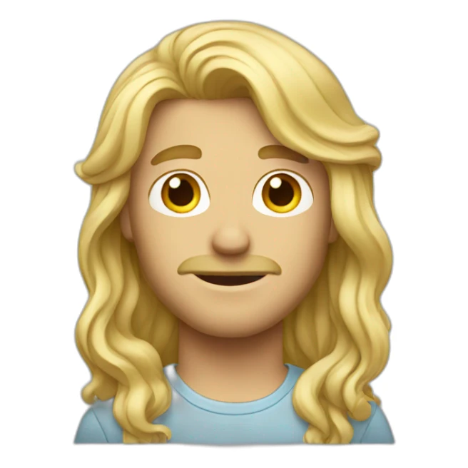 Long blond haired man  sticker