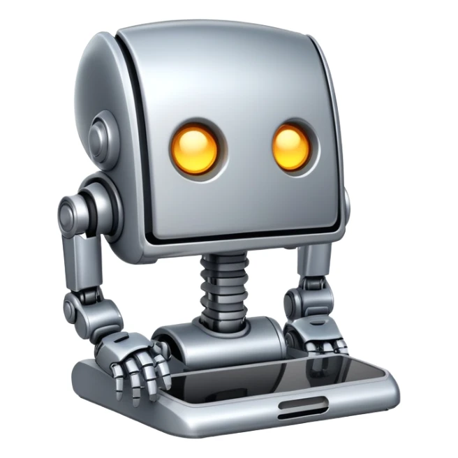 robot stuck, paused or broken to signify a stuck conversation with no reply sticker