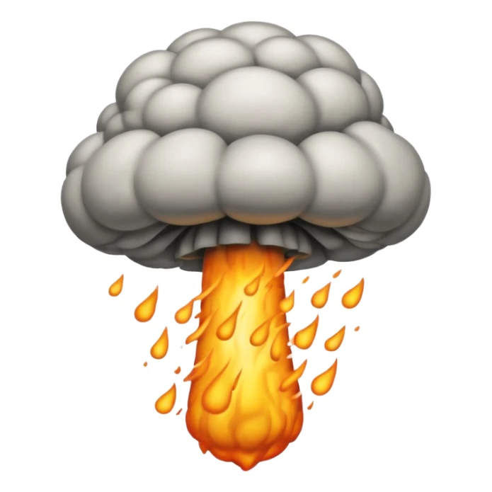 atomic bomb muschroom cloud in the shape of the letter T sticker