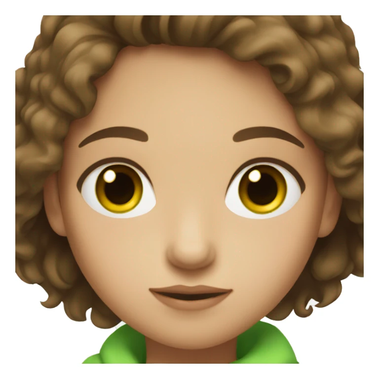 Brown hair girl with green eyes sticker