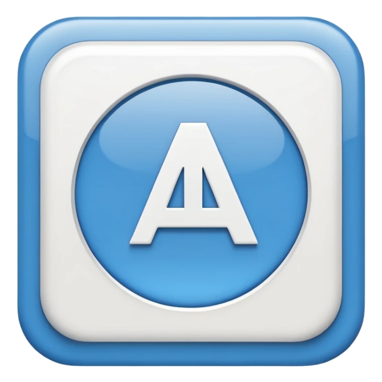 A flat vector emoji icon representing translation between Arabic and Spanish. Two overlapping squares: the front square is blue with a white letter 'A', the back square is light gray with the white Arabic letter 'ع' (Ain). Minimalist design, rounded corners, high quality, white background. sticker