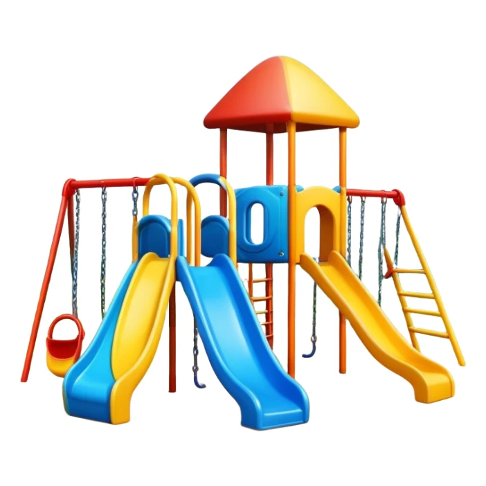 colorful playground with slide and swings sticker
