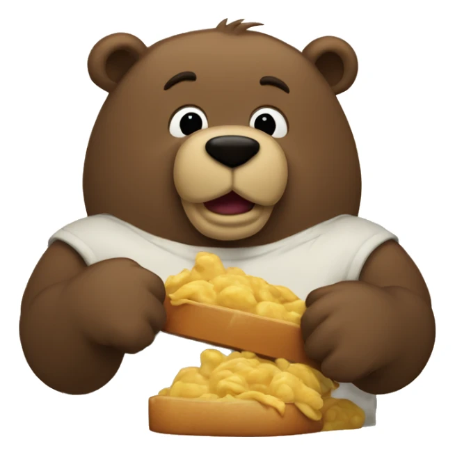 Urso musculoso comendo cenoura sticker
