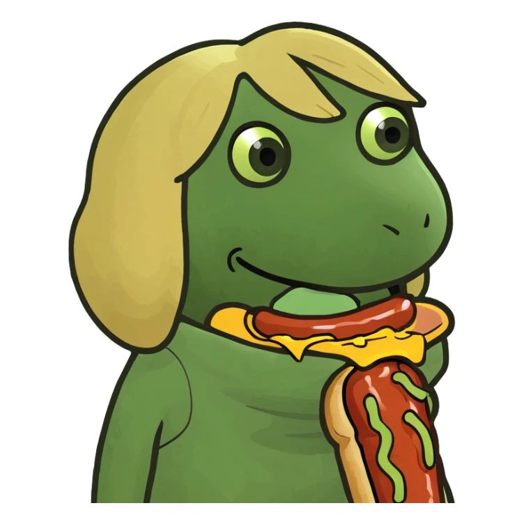 Blonde kid in a hotdog costume  sticker