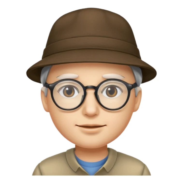 A person wearing a hat and wearing sticker