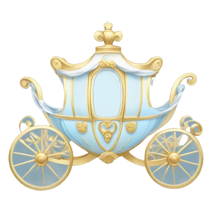 Fancy princess carriage light blue gold and white  sticker