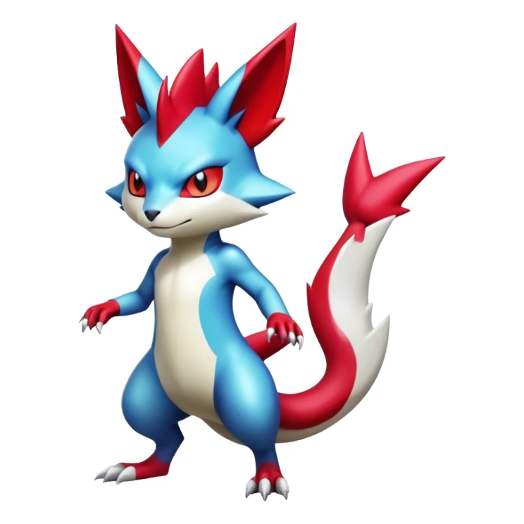 Cool Shiny Colorful Digimon-Sneasel-Zangoose-hybrid full body sticker