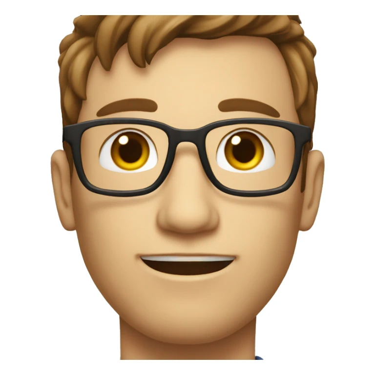 Nerd with an extremely sharp jawline and brown hair sticker