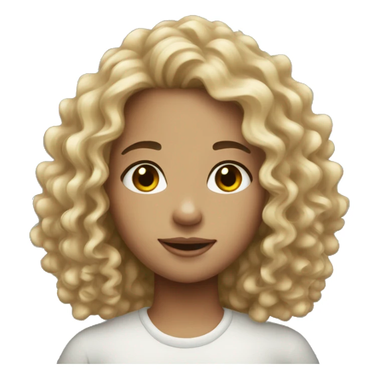a curly hair girl white skin sticker
