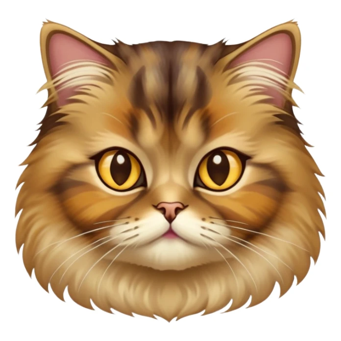 Persian cat with light chocolate tortoiseshell fur and golden eyes sticker