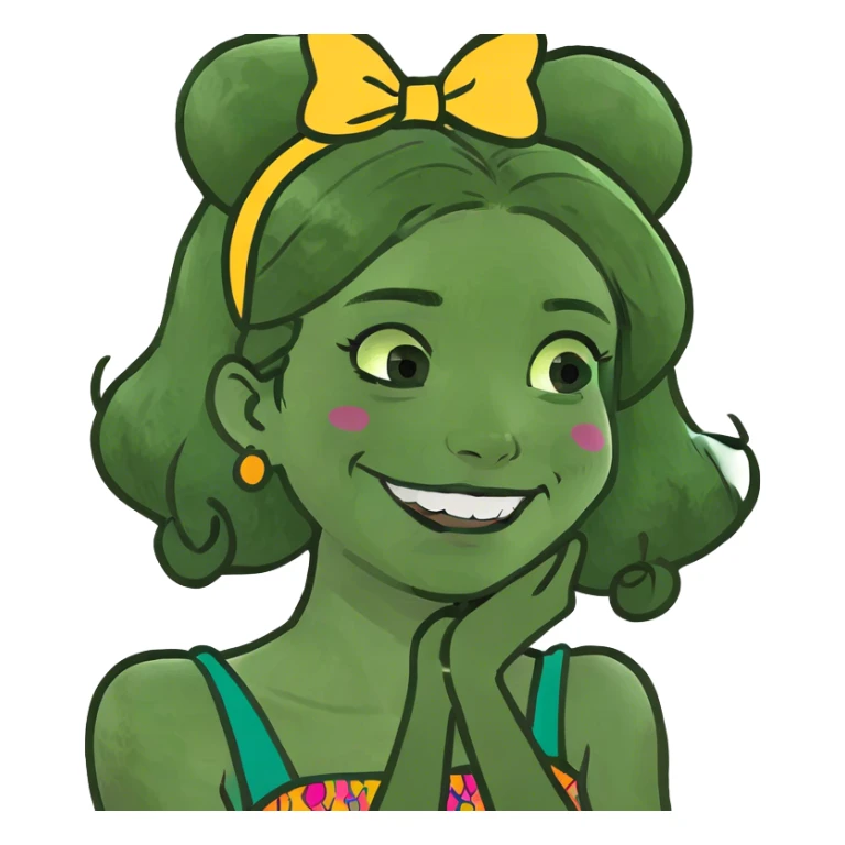 arms crossed holding neck laughing girl sticker